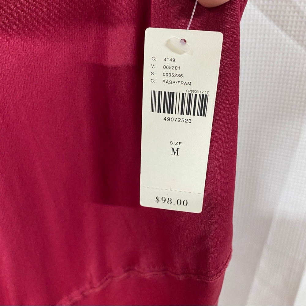 NWT Saturday Sunday Anthropologie Satin Slip Dress Women’s Medium Raspberry Pink - Picture 4 of 6